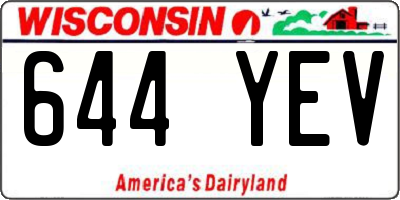 WI license plate 644YEV