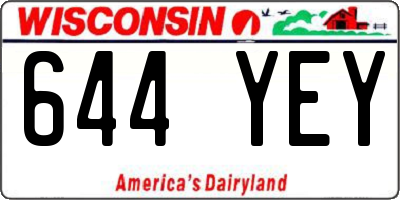 WI license plate 644YEY
