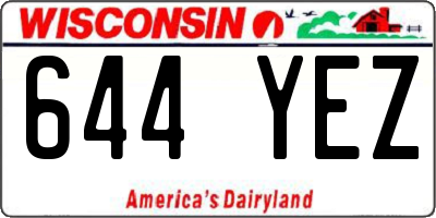 WI license plate 644YEZ
