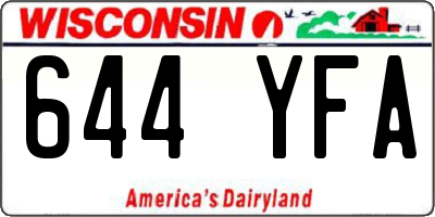 WI license plate 644YFA