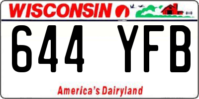 WI license plate 644YFB