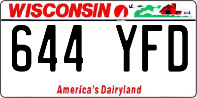 WI license plate 644YFD