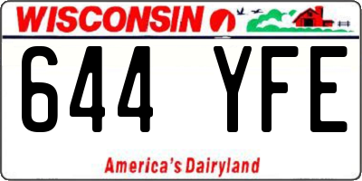 WI license plate 644YFE