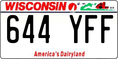WI license plate 644YFF