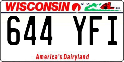 WI license plate 644YFI