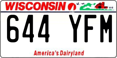 WI license plate 644YFM