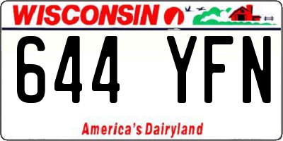 WI license plate 644YFN