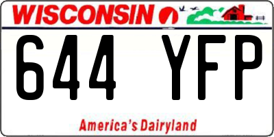 WI license plate 644YFP