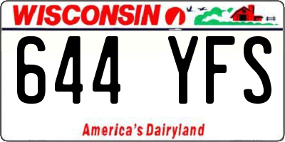 WI license plate 644YFS