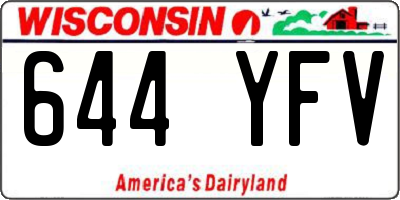WI license plate 644YFV