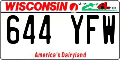 WI license plate 644YFW