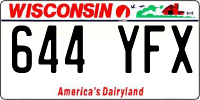 WI license plate 644YFX