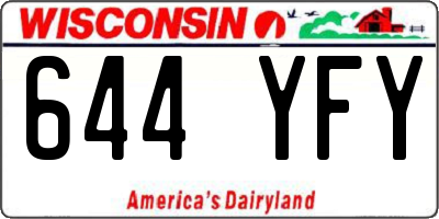 WI license plate 644YFY