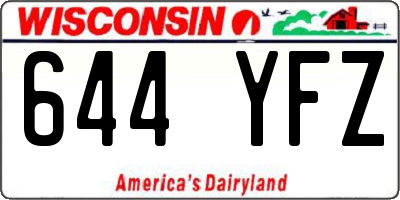 WI license plate 644YFZ
