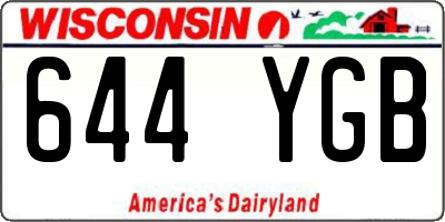 WI license plate 644YGB