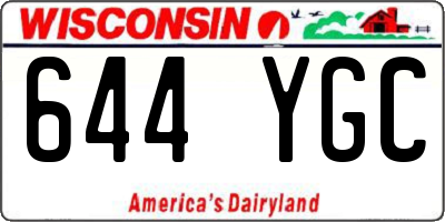WI license plate 644YGC