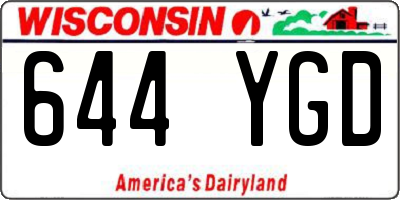 WI license plate 644YGD