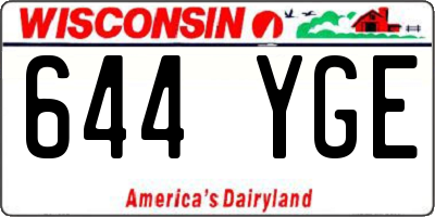 WI license plate 644YGE