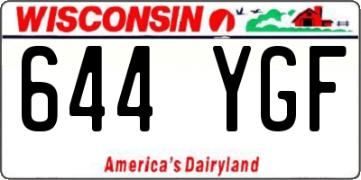 WI license plate 644YGF