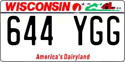 WI license plate 644YGG