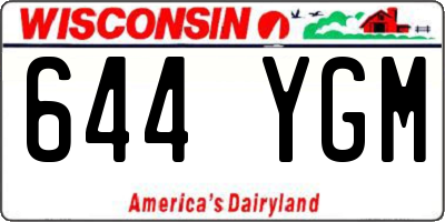 WI license plate 644YGM
