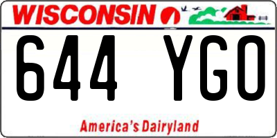 WI license plate 644YGO