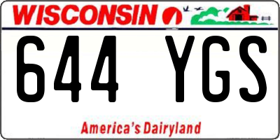 WI license plate 644YGS