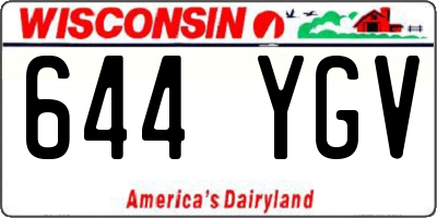 WI license plate 644YGV