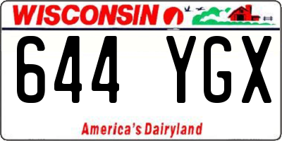 WI license plate 644YGX