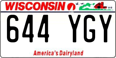 WI license plate 644YGY