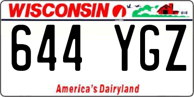WI license plate 644YGZ