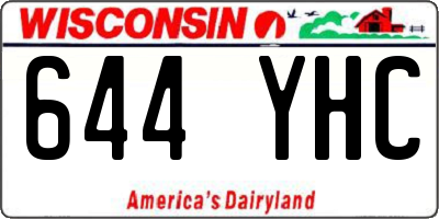 WI license plate 644YHC