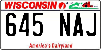 WI license plate 645NAJ