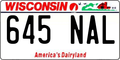 WI license plate 645NAL
