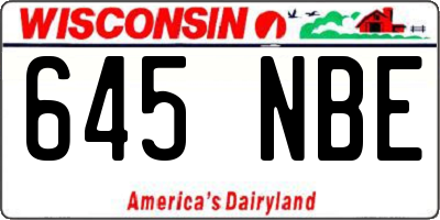 WI license plate 645NBE