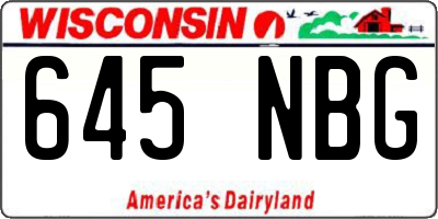 WI license plate 645NBG