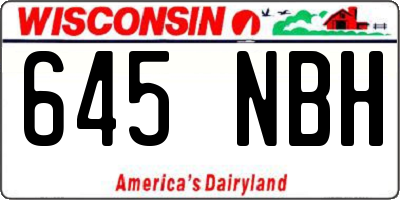 WI license plate 645NBH