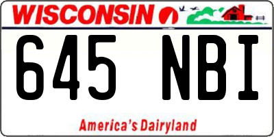 WI license plate 645NBI