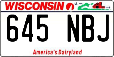 WI license plate 645NBJ