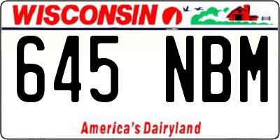 WI license plate 645NBM