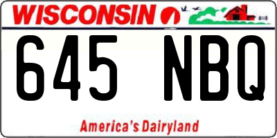 WI license plate 645NBQ