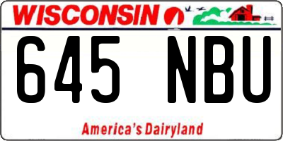 WI license plate 645NBU