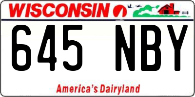 WI license plate 645NBY