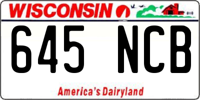 WI license plate 645NCB
