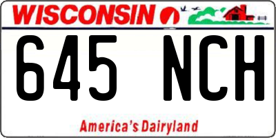WI license plate 645NCH