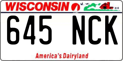 WI license plate 645NCK