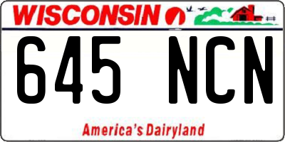 WI license plate 645NCN