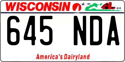 WI license plate 645NDA