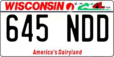 WI license plate 645NDD