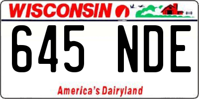 WI license plate 645NDE